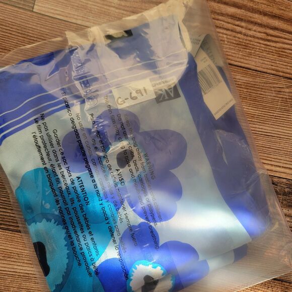 AK Anne Klein Silk SHEER Scarf 62” x 14" Rectangle Floral Pieni Unikko Pattern - Picture 7 of 7